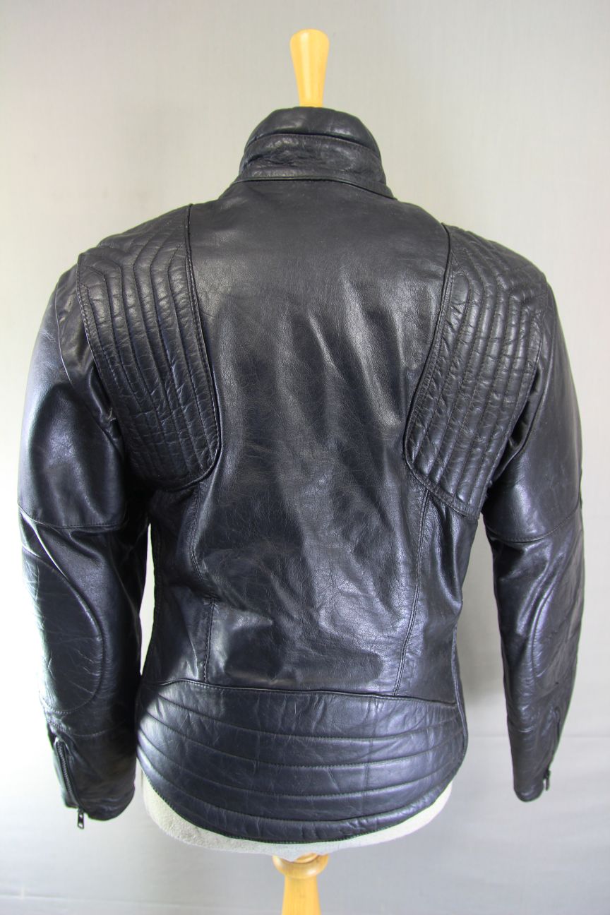 FRANK THOMAS RAWHIDE BLACK STEERHIDE LEATHER BIKER JACKET 38-40 INCH