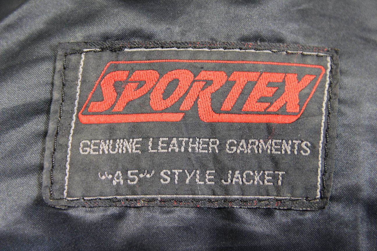CLASSIC SPORTEX A5 BLACK LEATHER BIKER JACKET: SIZE 16/36-38 INCH CHEST