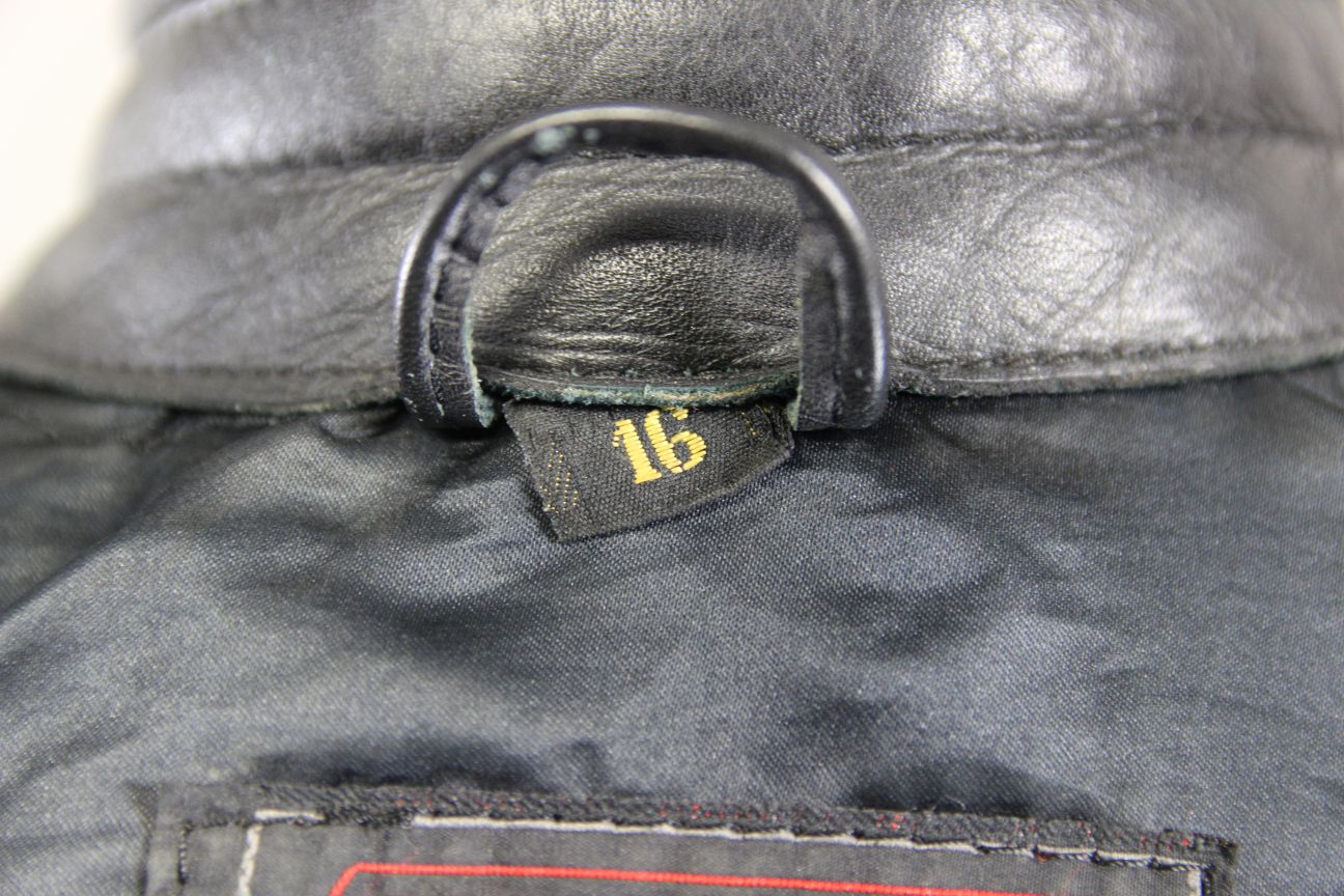 CLASSIC SPORTEX A5 BLACK LEATHER BIKER JACKET: SIZE 16/36-38 INCH CHEST