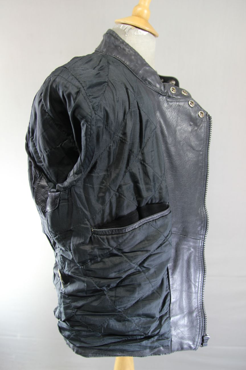 AKITO CLASSIC BLACK LEATHER BIKER JACKET 38 INCH CHEST