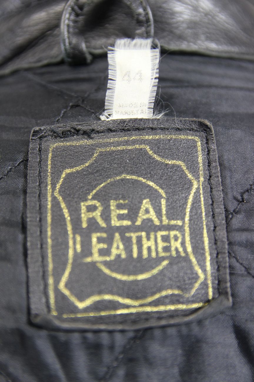 CLASSIC BLACK COWHIDE LEATHER BIKER JACKET 42-44 INCH CHEST