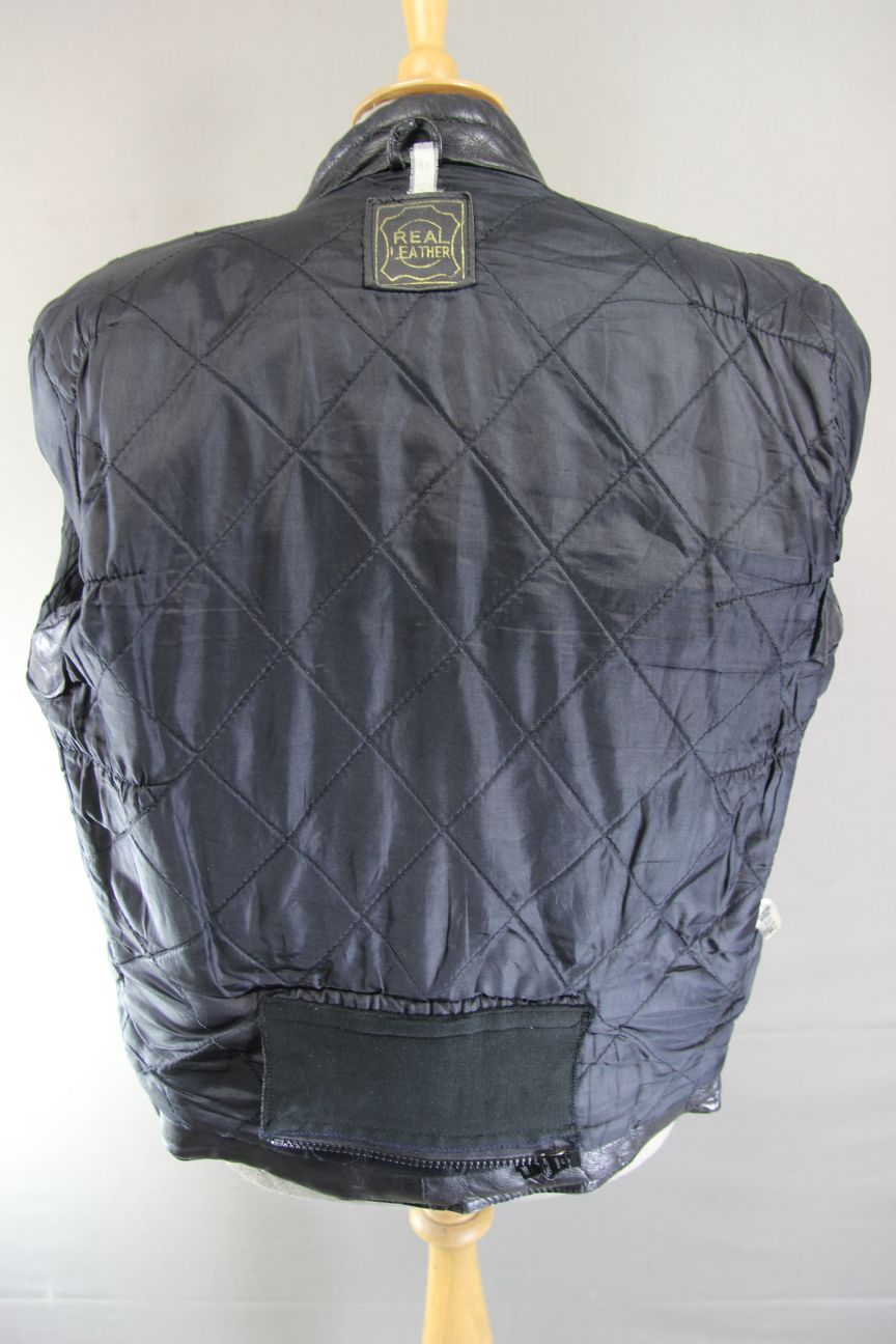 CLASSIC BLACK COWHIDE LEATHER BIKER JACKET 42-44 INCH CHEST