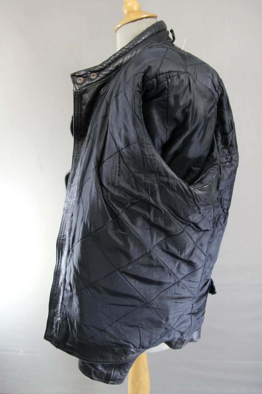 CLASSIC BLACK COWHIDE LEATHER BIKER JACKET 42-44 INCH CHEST