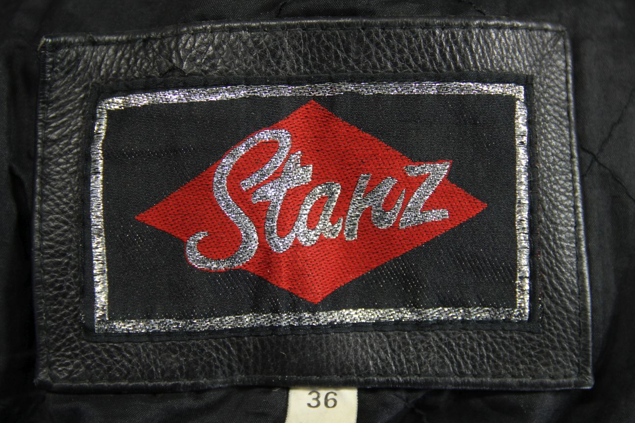 STARZ CLASSIC BLACK LEATHER BIKER JACKET 34-36 INCH CHEST/SMALL