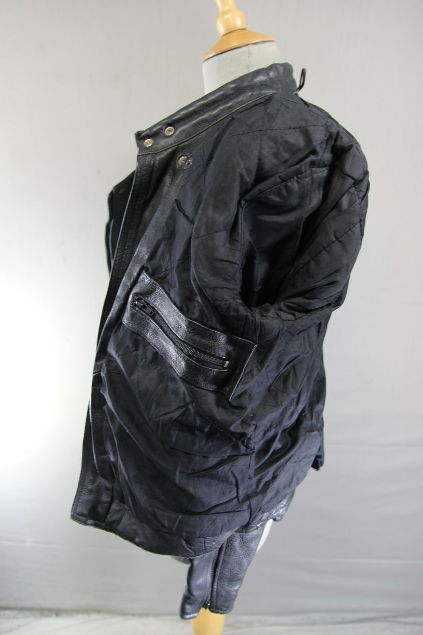 STARZ CLASSIC BLACK LEATHER BIKER JACKET 34-36 INCH CHEST/SMALL