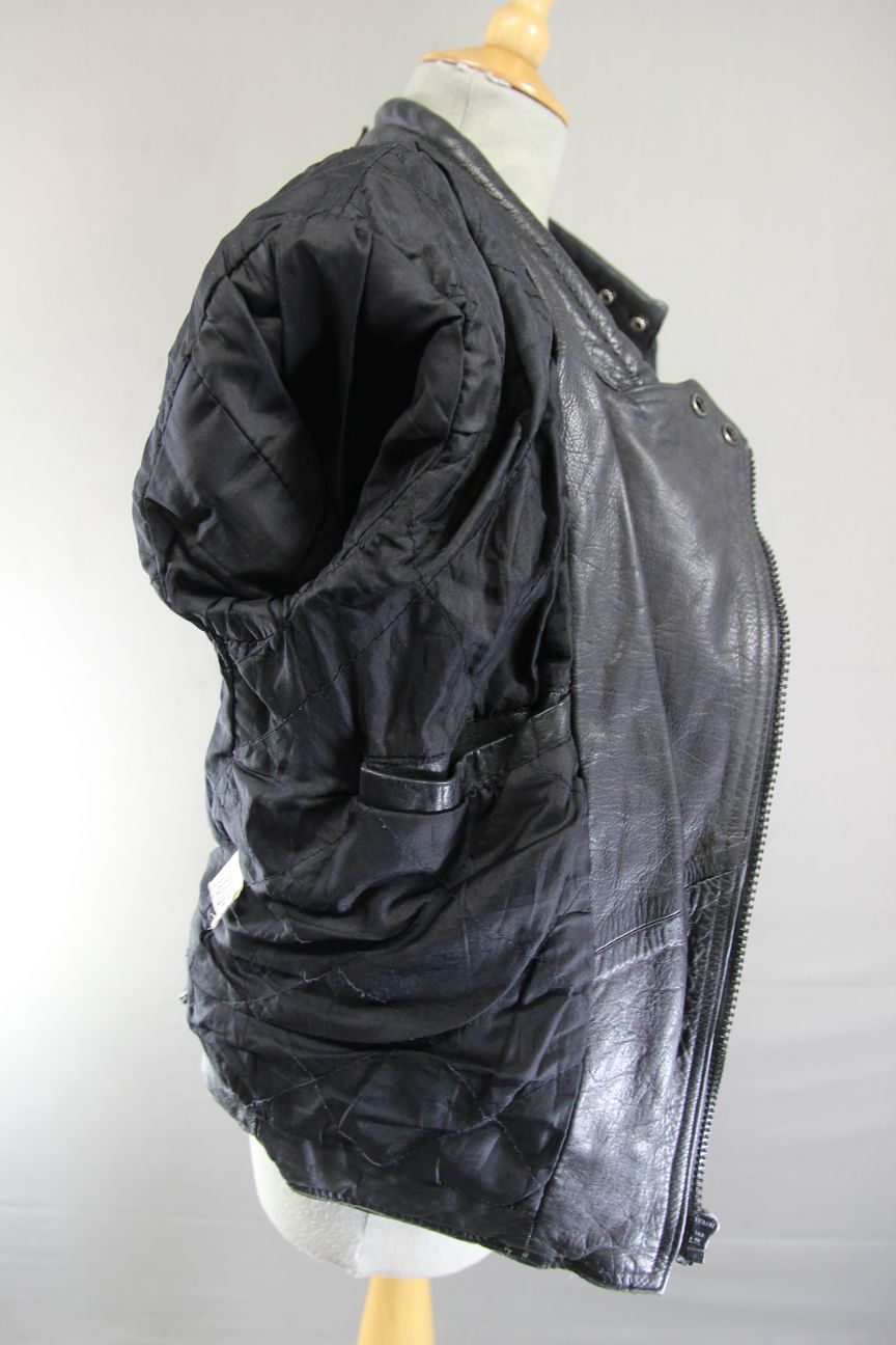 STARZ CLASSIC BLACK LEATHER BIKER JACKET 34-36 INCH CHEST/SMALL