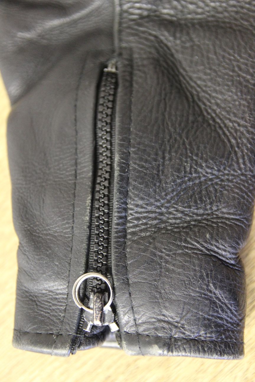 STARZ CLASSIC BLACK LEATHER BIKER JACKET 34-36 INCH CHEST/SMALL