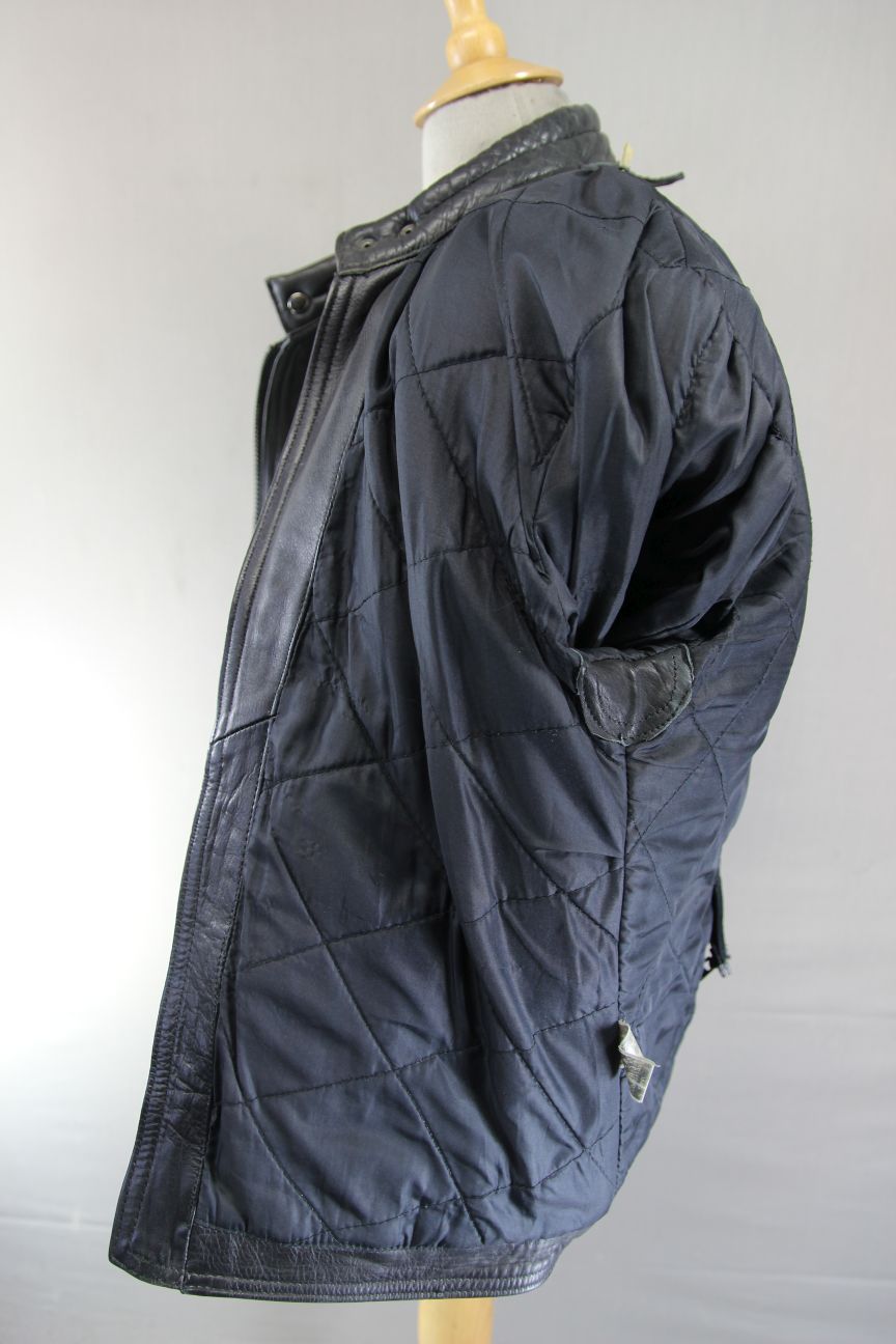 CLASSIC BLACK LEATHER BIKER JACKET 38-40 INCH CHEST