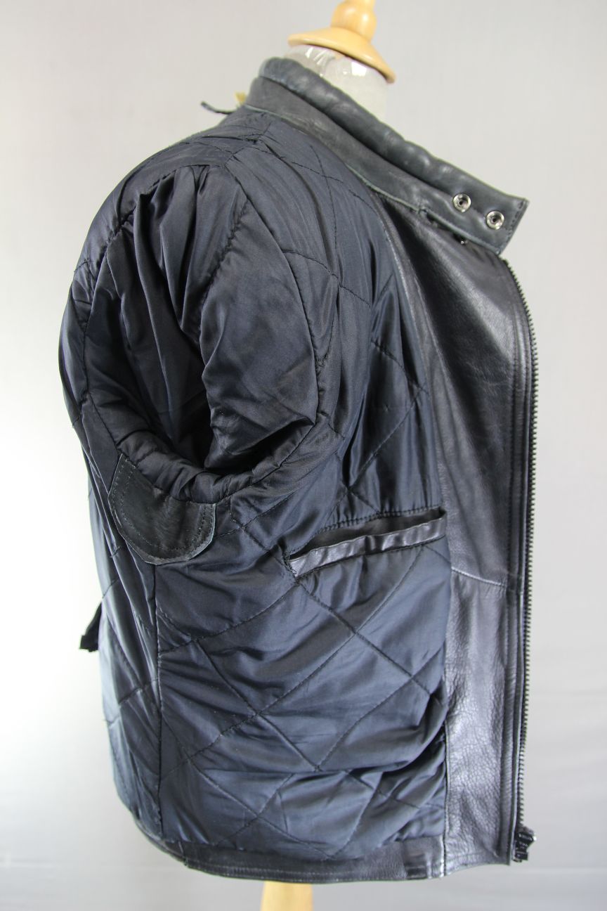 CLASSIC BLACK LEATHER BIKER JACKET 38-40 INCH CHEST