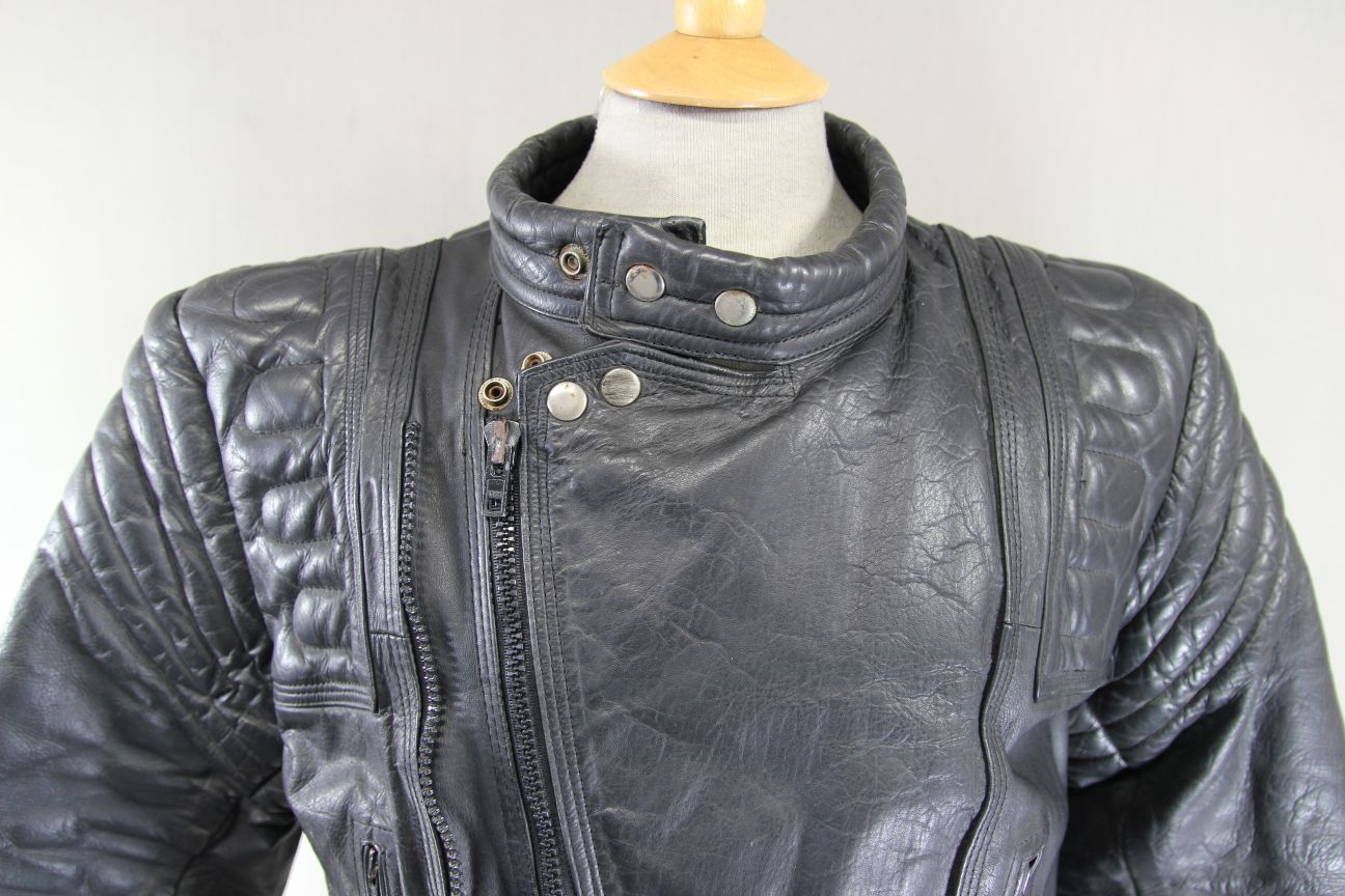 DYNAMIC LEATHERS CLASSIC BLACK BIKER JACKET 42-44 INCH CHEST