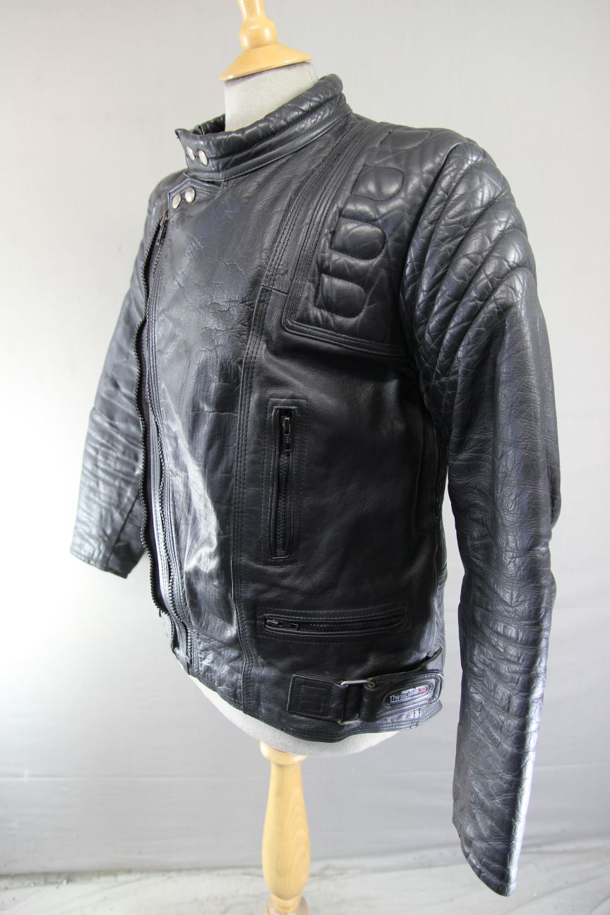 DYNAMIC LEATHERS CLASSIC BLACK BIKER JACKET 42-44 INCH CHEST