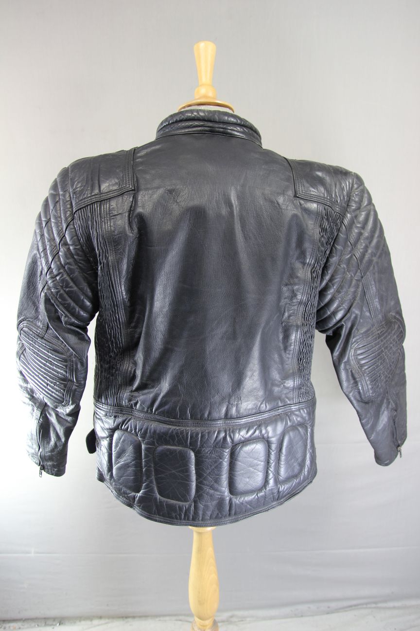 DYNAMIC LEATHERS CLASSIC BLACK BIKER JACKET 42-44 INCH CHEST