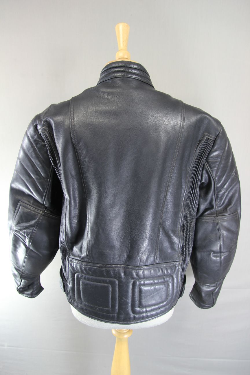 RICHA CLASSIC BLACK LEATHER BIKER JACKET 38-40 INCH CHEST/MEDIUM