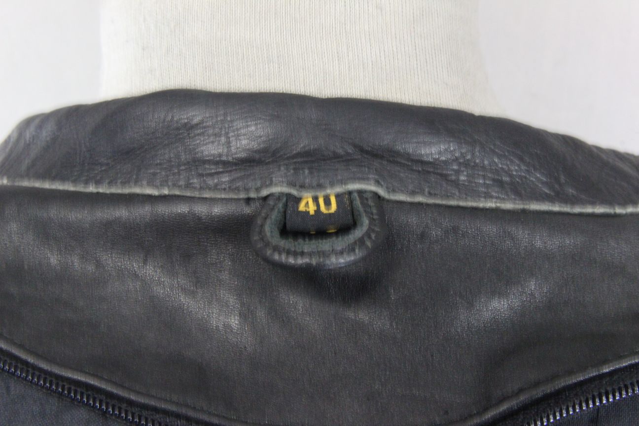 ASHY CLASSIC BLACK LEATHER VENTILATED BIKER JACKET WITH PROTECTORS 36-38 INCH
