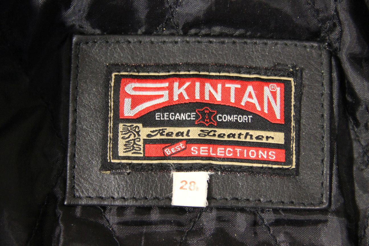 BOYS/CHILDS SKINTAN CLASSIC BLACK COWHIDE LEATHER BIKER JACKET 28 INCH CHEST