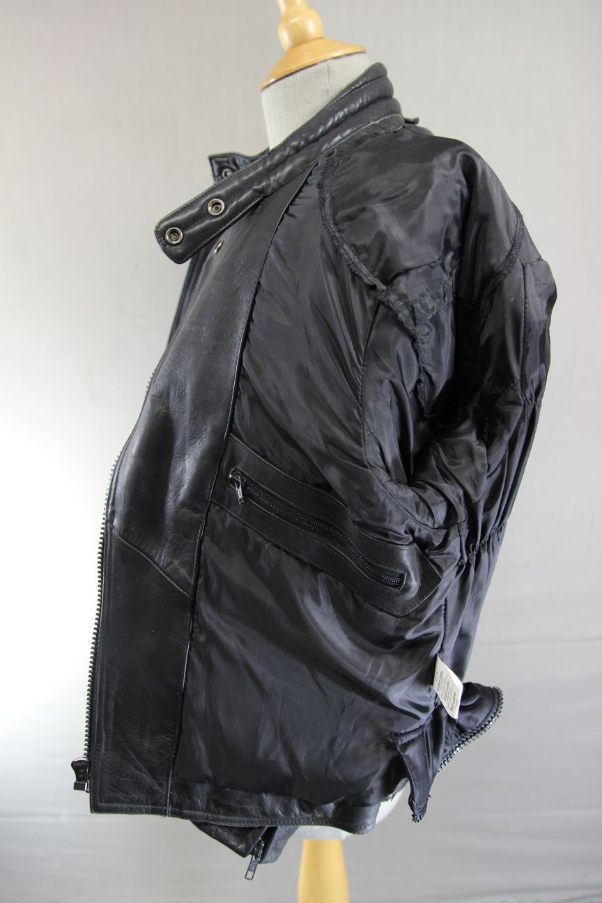 RICHA CLASSIC BLACK LEATHER LADIES BIKER JACKET: SIZE 12