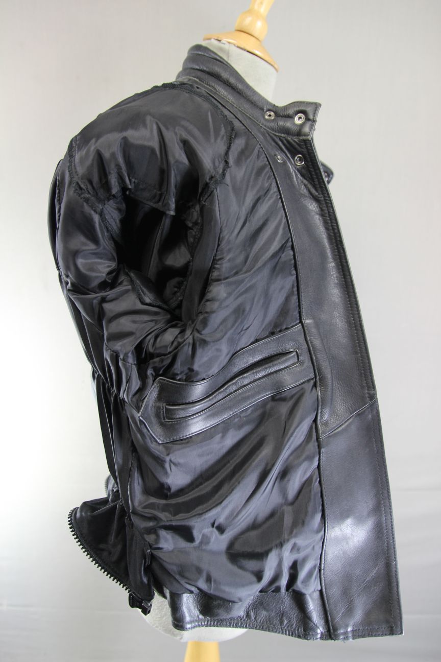 RICHA CLASSIC BLACK LEATHER LADIES BIKER JACKET: SIZE 12
