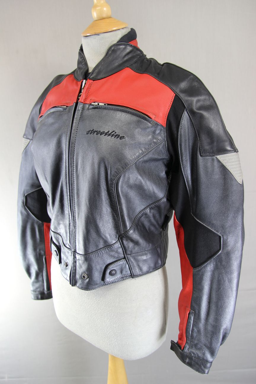 HEIN GERICKE STREETLINE LEATHER BIKER JACKET WITH REMOVABLE CE ARMOUR SIZE 14