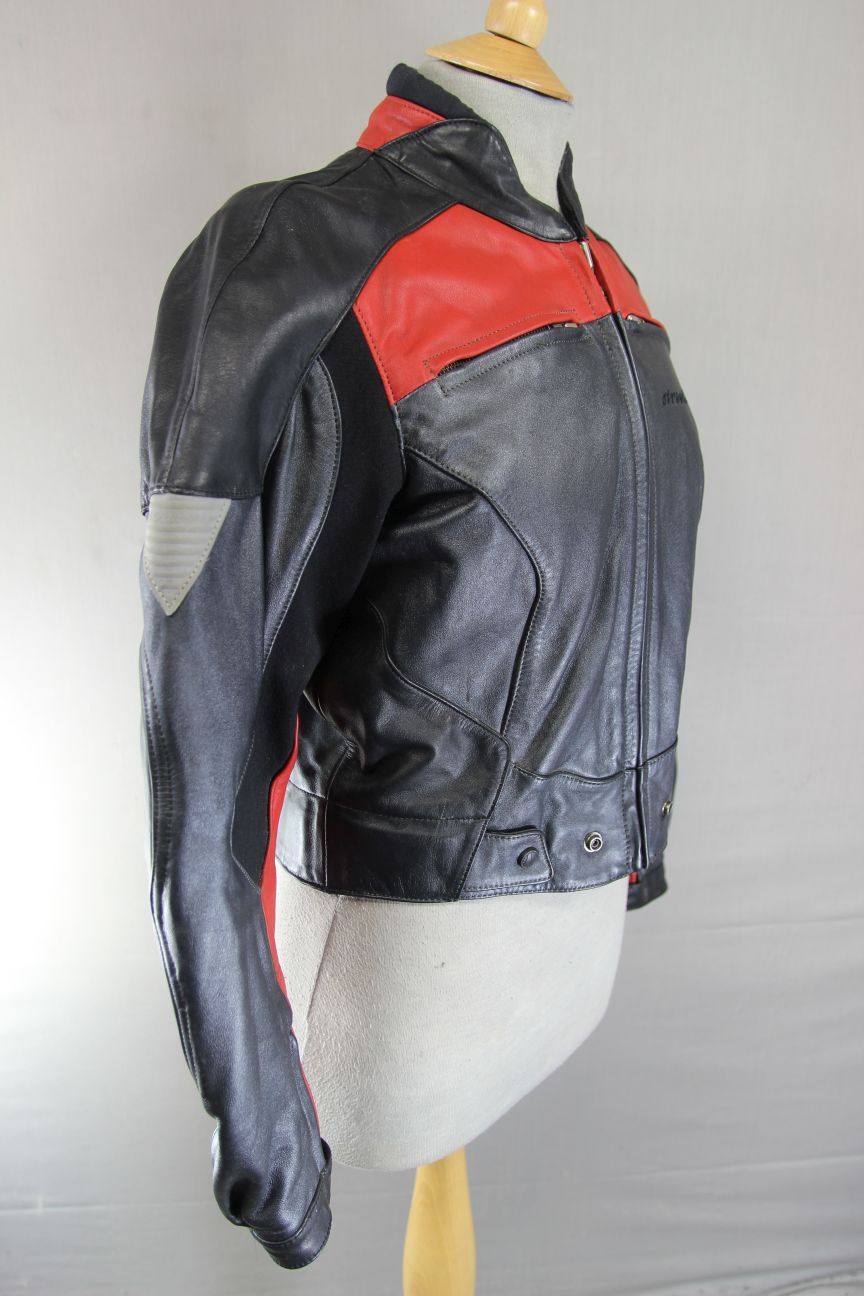HEIN GERICKE STREETLINE LEATHER BIKER JACKET WITH REMOVABLE CE ARMOUR SIZE 14