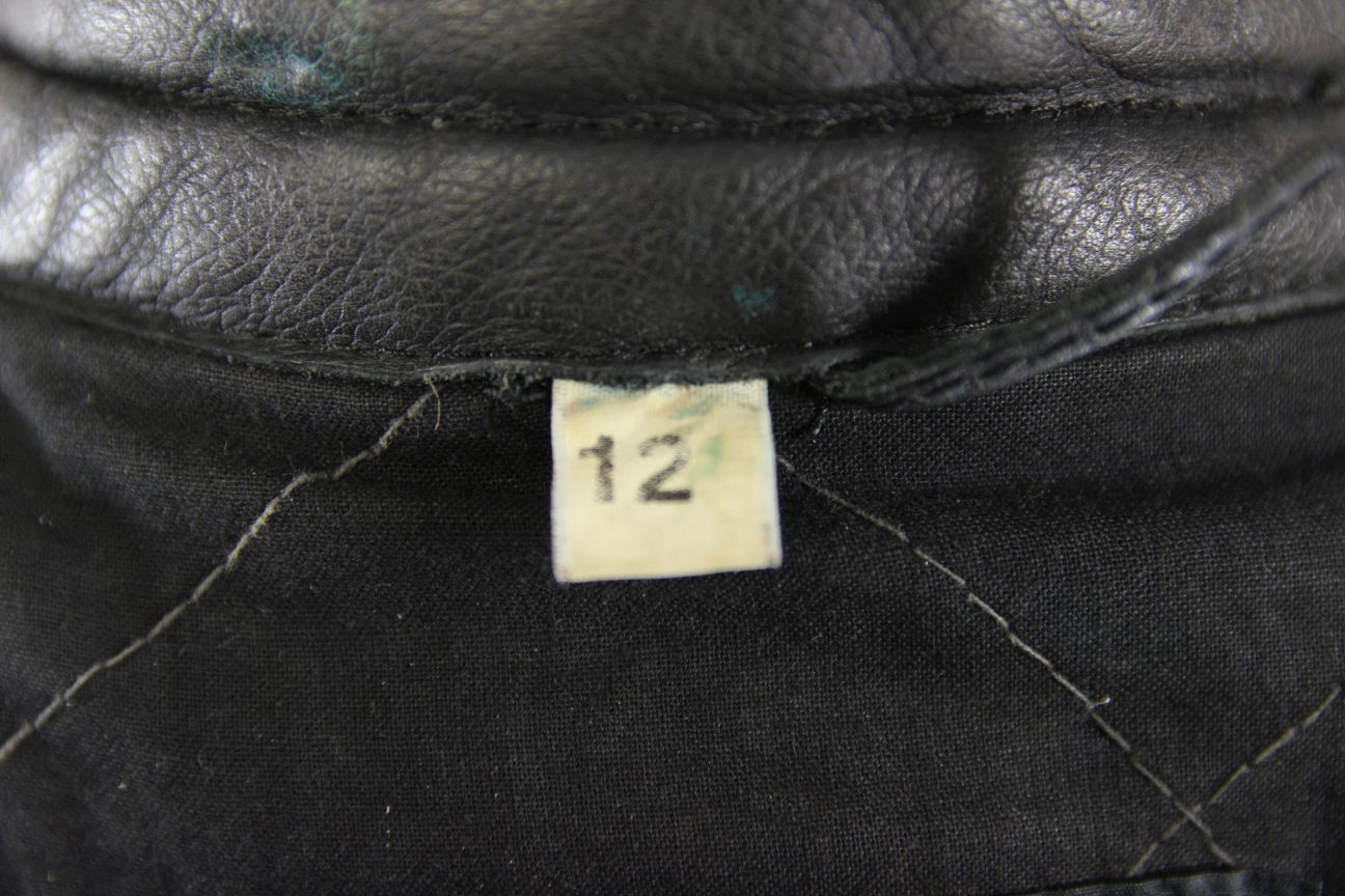 APACHE LEATHERS APOLLO CLASSIC COTTON LINED BLACK BIKER JACKET: SIZE 12
