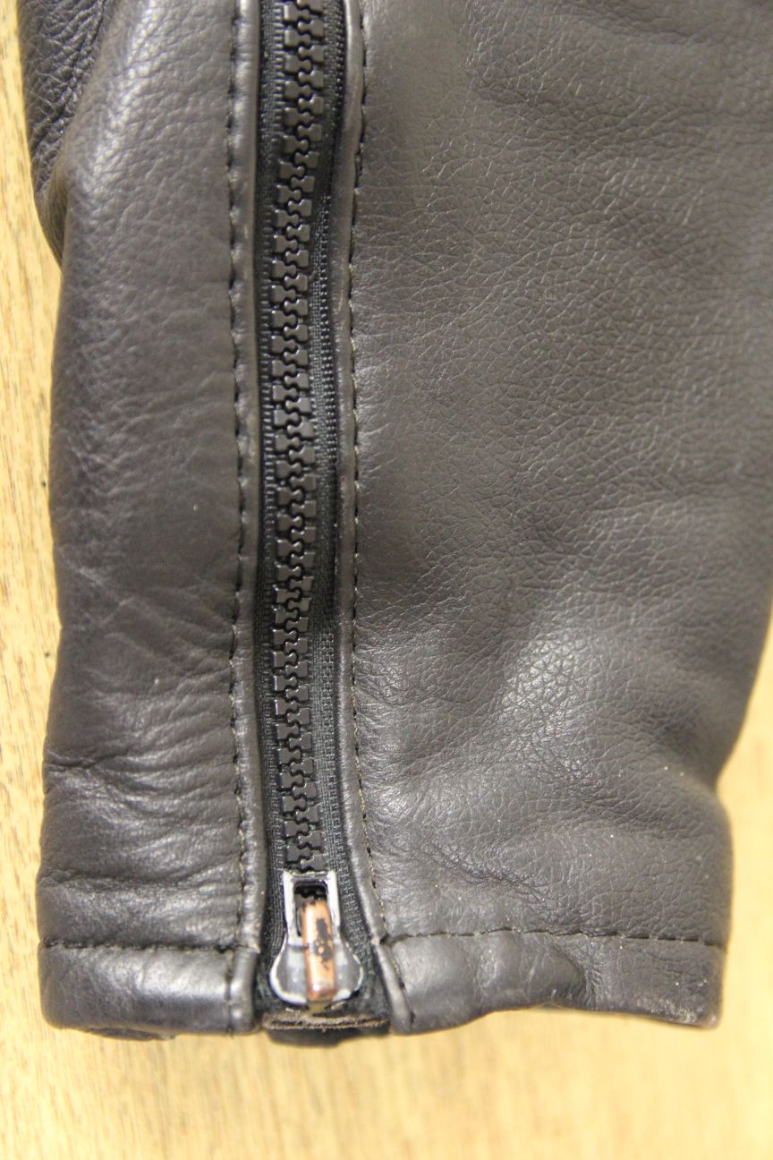 APACHE LEATHERS APOLLO CLASSIC COTTON LINED BLACK BIKER JACKET: SIZE 12