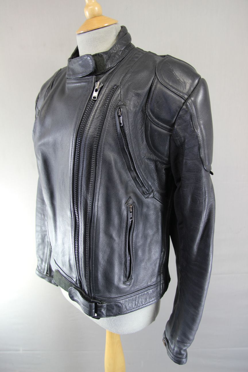 APACHE CLASSIC LADIES BLACK LEATHER BIKER JACKET 38-40 INCH CHEST/SIZE 16