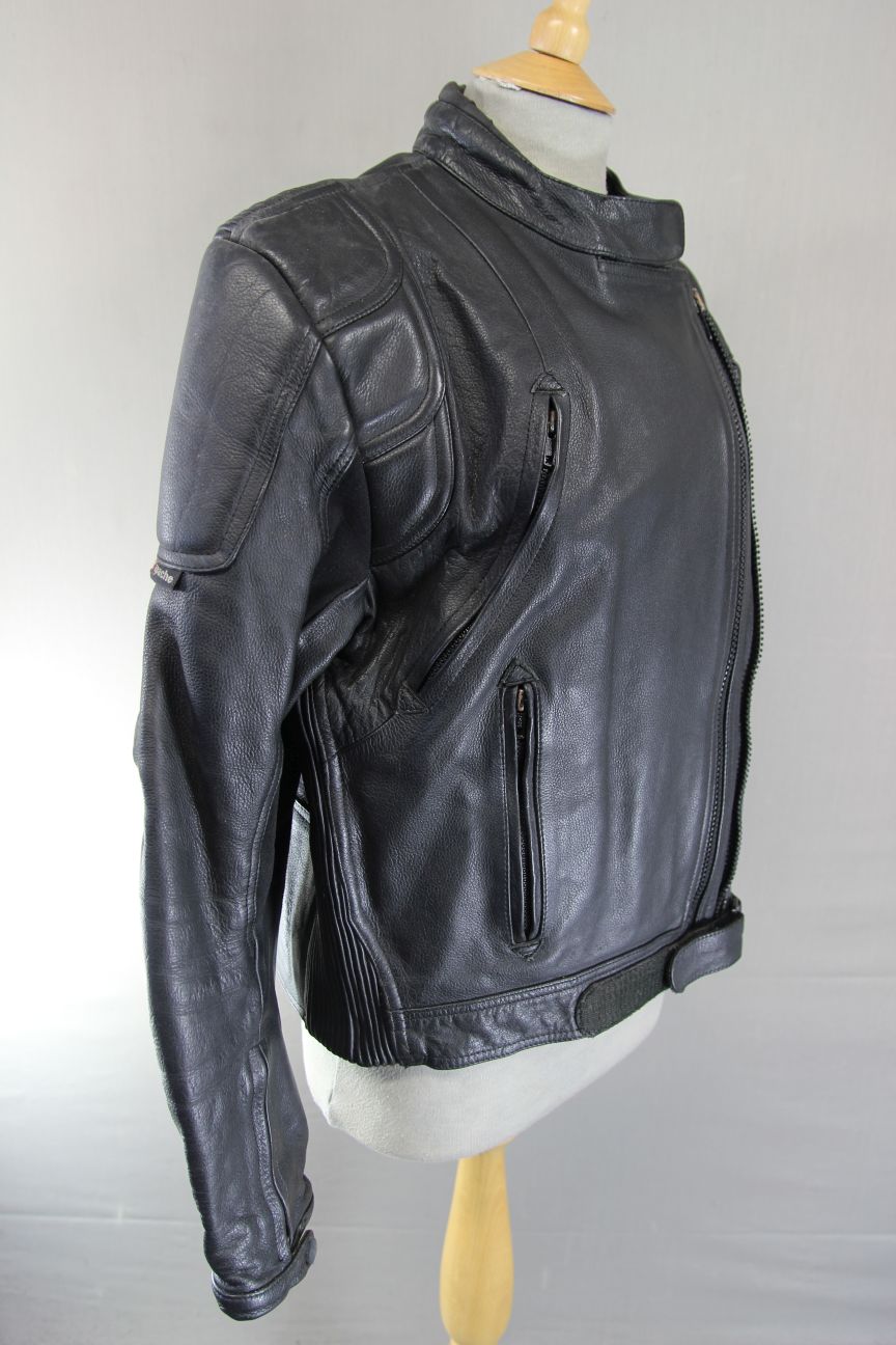 APACHE CLASSIC LADIES BLACK LEATHER BIKER JACKET 38-40 INCH CHEST/SIZE 16