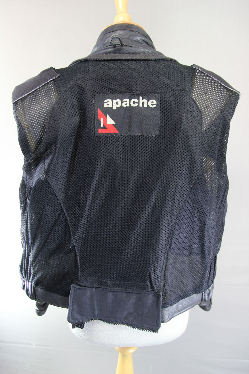 APACHE CLASSIC LADIES BLACK LEATHER BIKER JACKET 38-40 INCH CHEST/SIZE 16