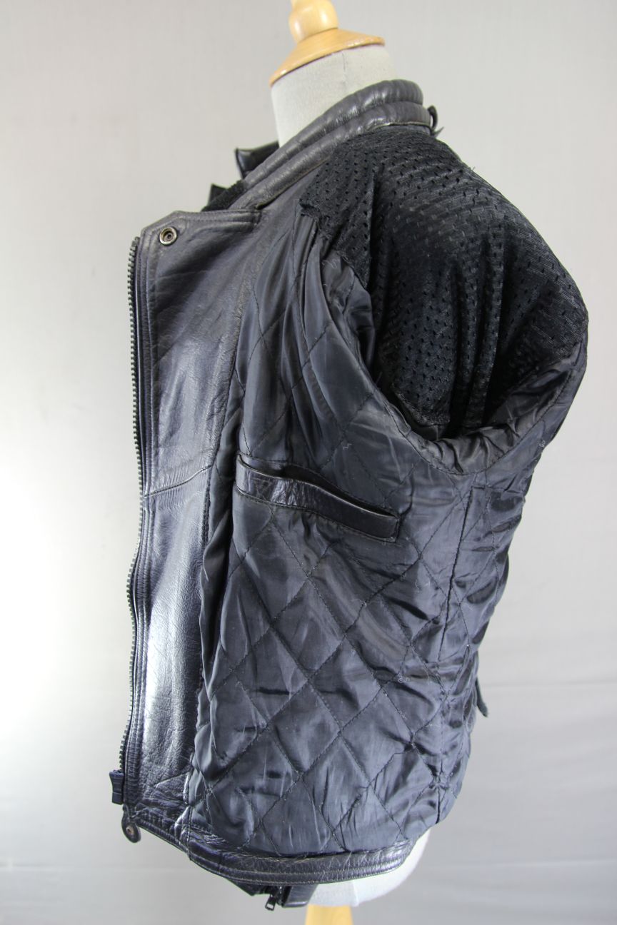 LADIES 'CHARLIE' CLASSIC BLACK LEATHER BIKER JACKET 32-34 INCH/SMALL/SIZE 10