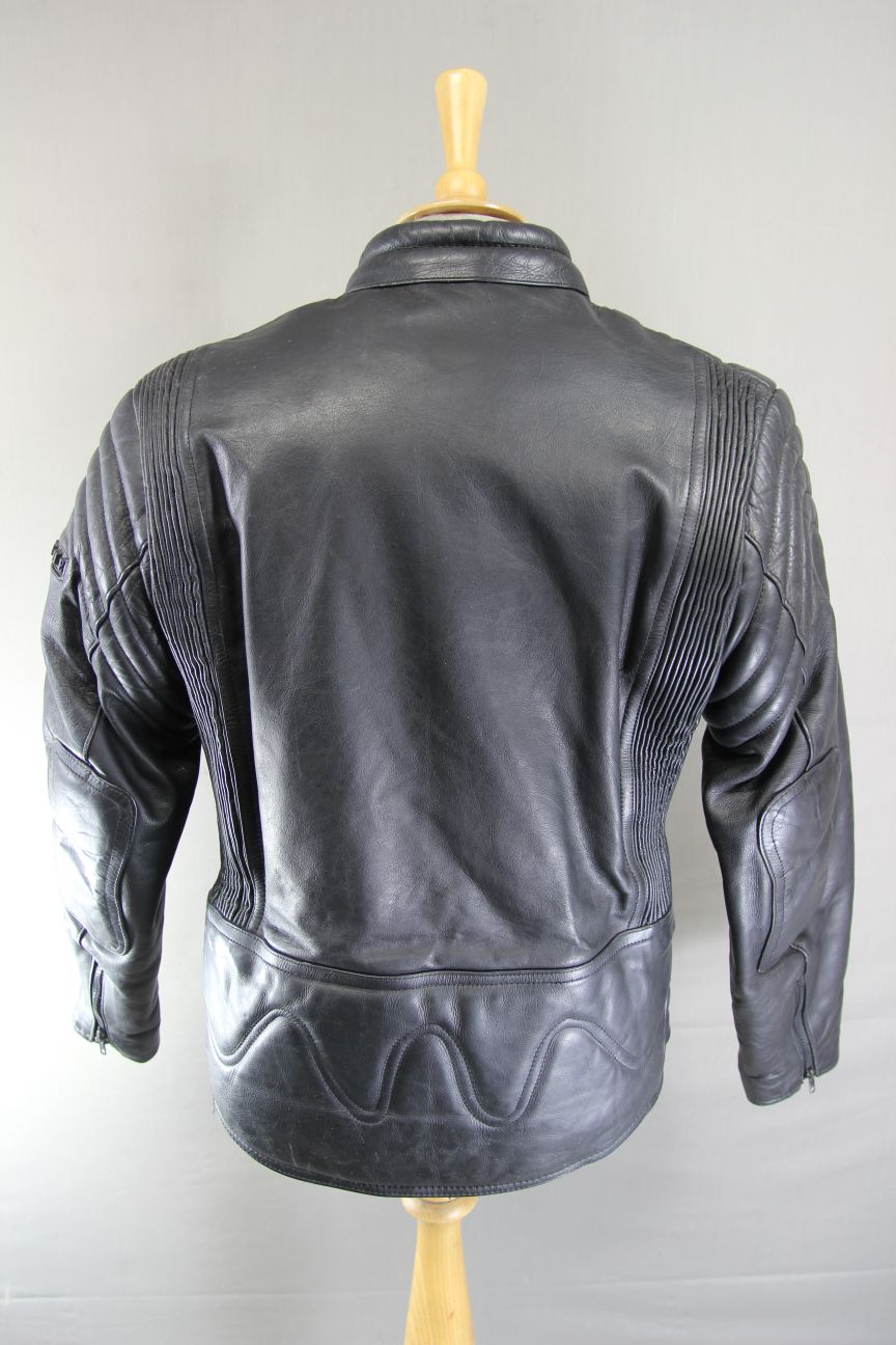 APACHE CLASSIC BLACK LEATHER BIKER JACKET 38 INCH CHEST