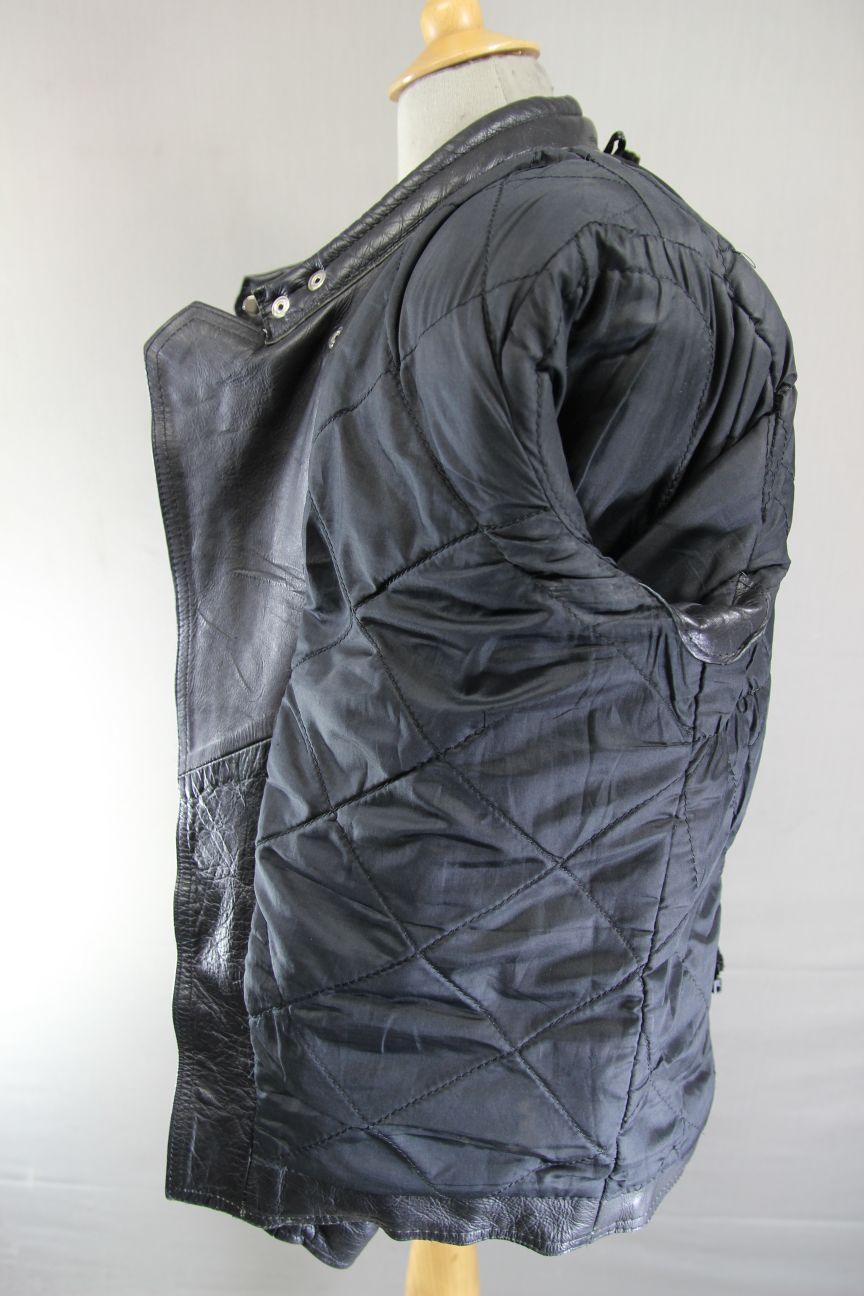 APACHE CLASSIC BLACK LEATHER BIKER JACKET 38 INCH CHEST
