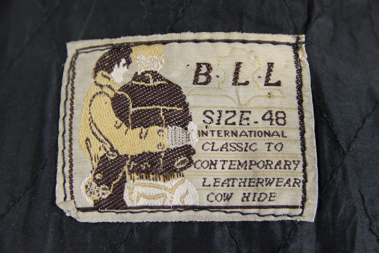 BLL CLASSIC BLACK COWHIDE LEATHER BIKER JACKET 44 INCH CHEST