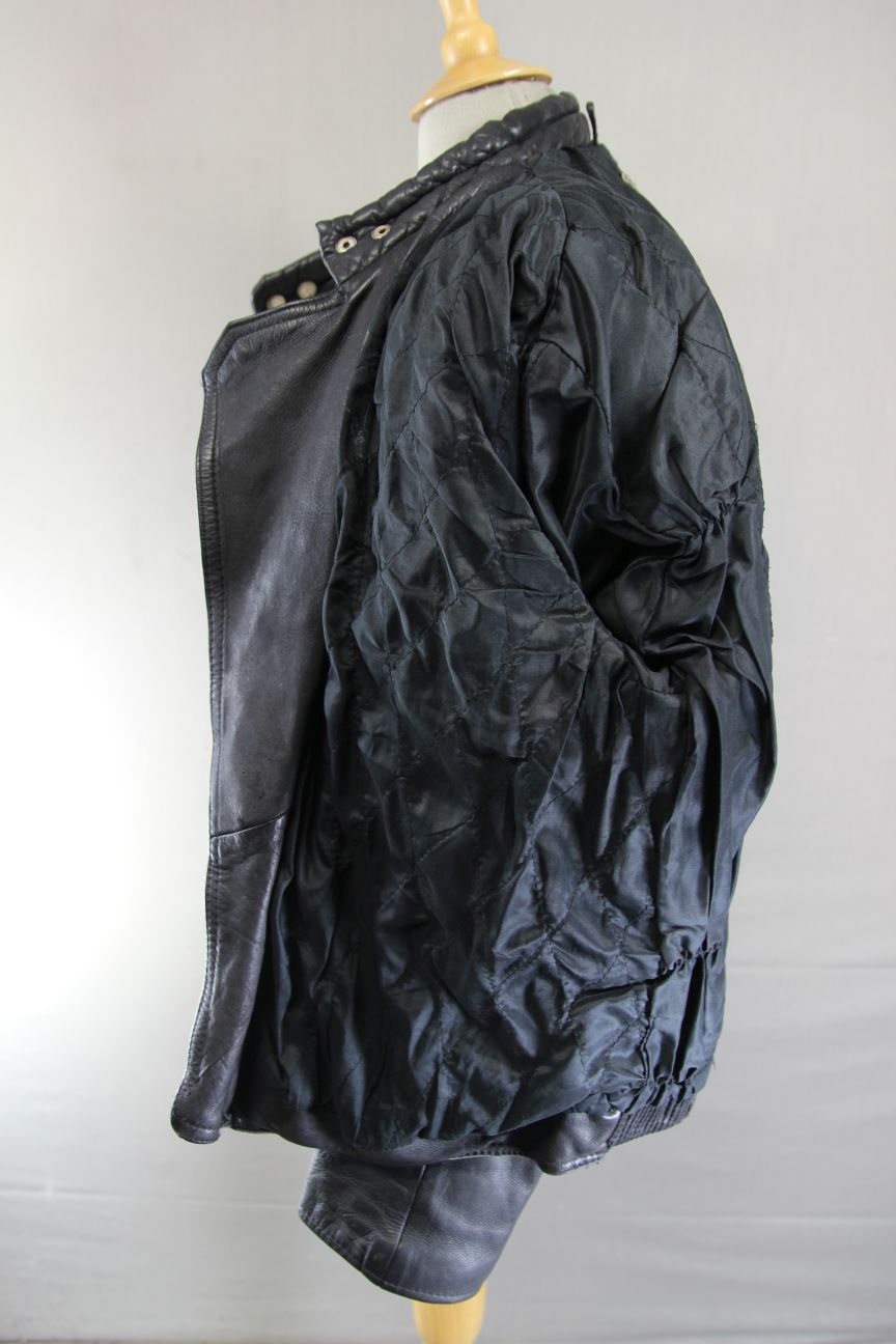 BLL CLASSIC BLACK COWHIDE LEATHER BIKER JACKET 44 INCH CHEST