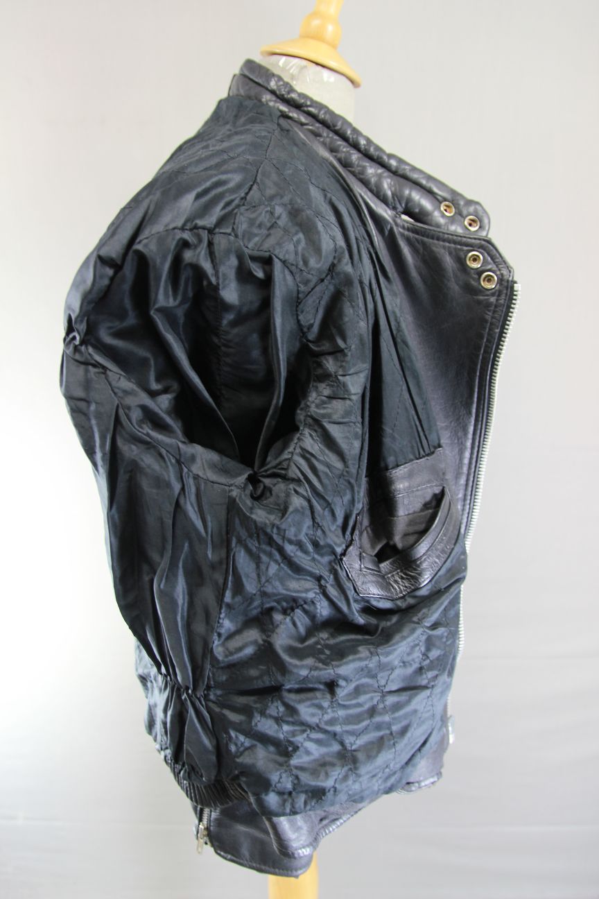 BLL CLASSIC BLACK COWHIDE LEATHER BIKER JACKET 44 INCH CHEST