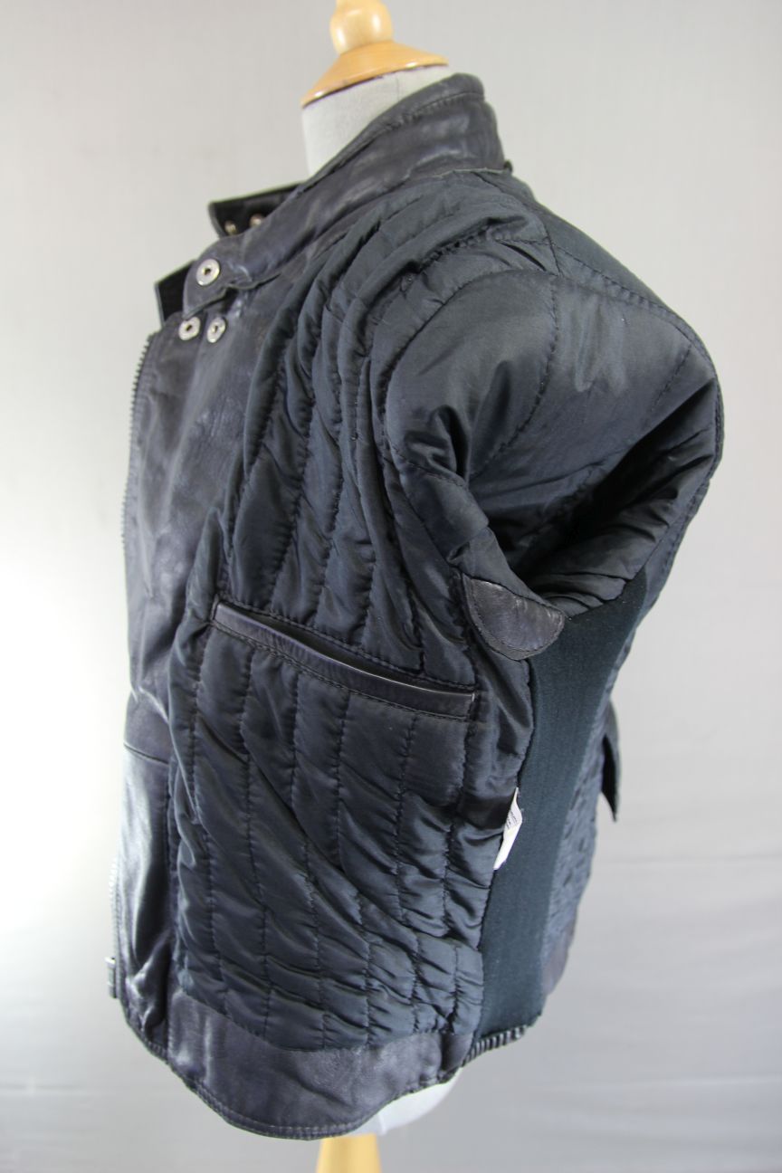 CLASSIC ASHMAN BLACK COWHIDE LEATHER BIKER JACKET: SIZE 16 38-40 INCH