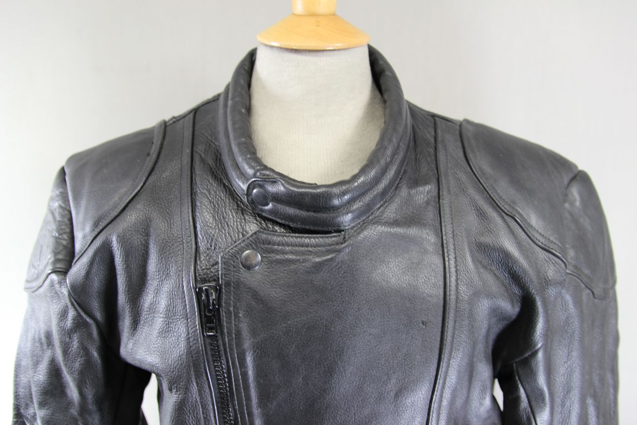 DYNAMIC LEATHERS CLASSIC BLACK BIKER JACKET 38-40 INCH CHEST