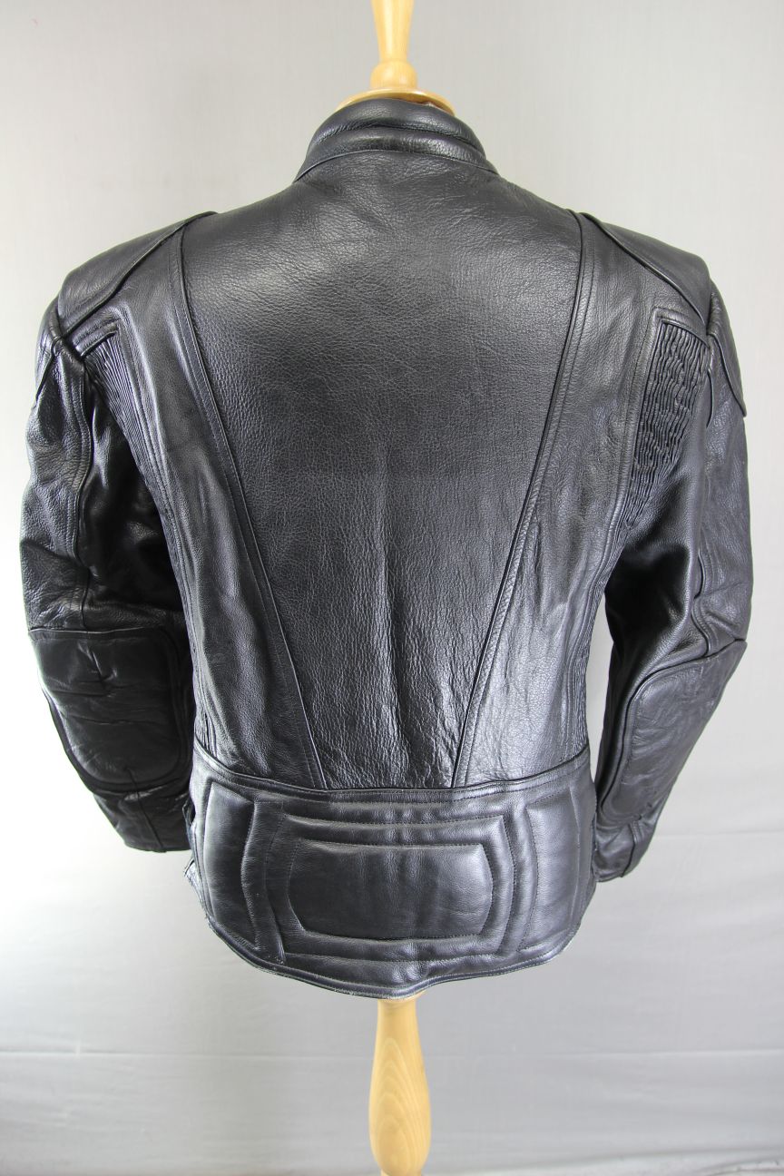 DYNAMIC LEATHERS CLASSIC BLACK BIKER JACKET 38-40 INCH CHEST