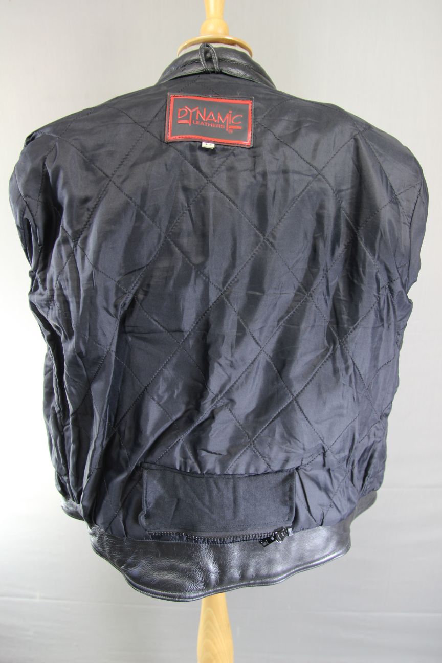 DYNAMIC LEATHERS CLASSIC BLACK BIKER JACKET 38-40 INCH CHEST