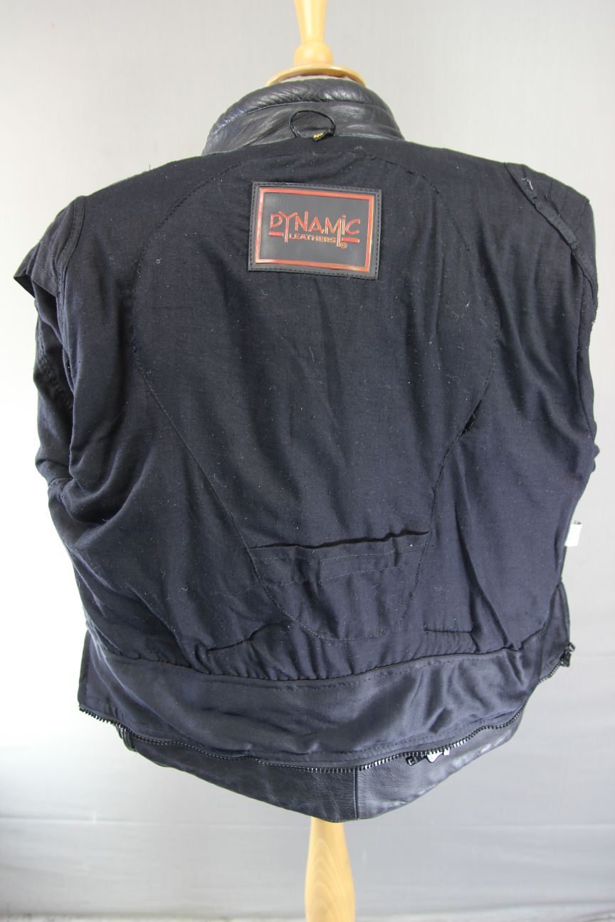 DYNAMIC LEATHERS CLASSIC BLACK BIKER JACKET 40 INCH CHEST