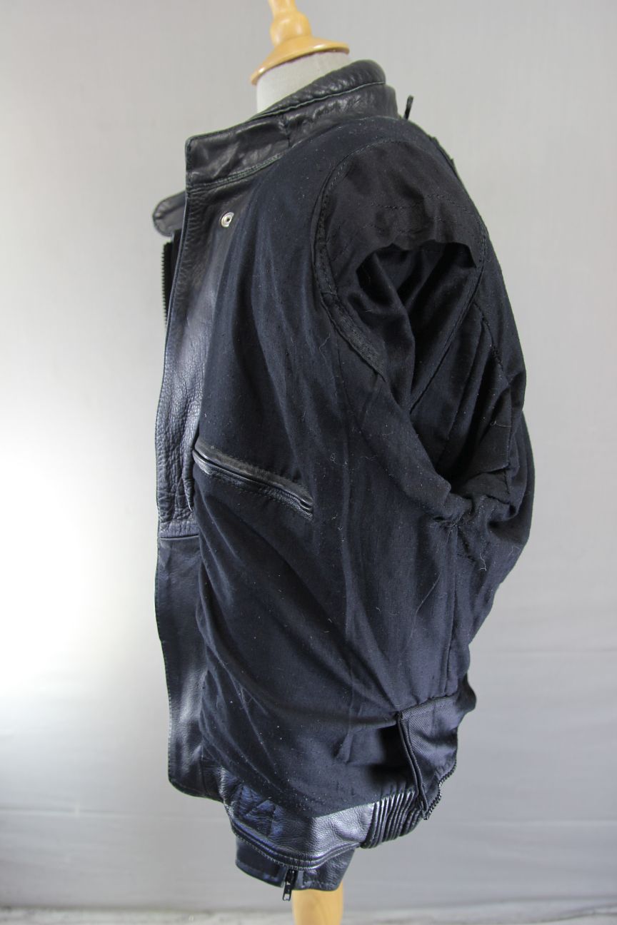 DYNAMIC LEATHERS CLASSIC BLACK BIKER JACKET 40 INCH CHEST