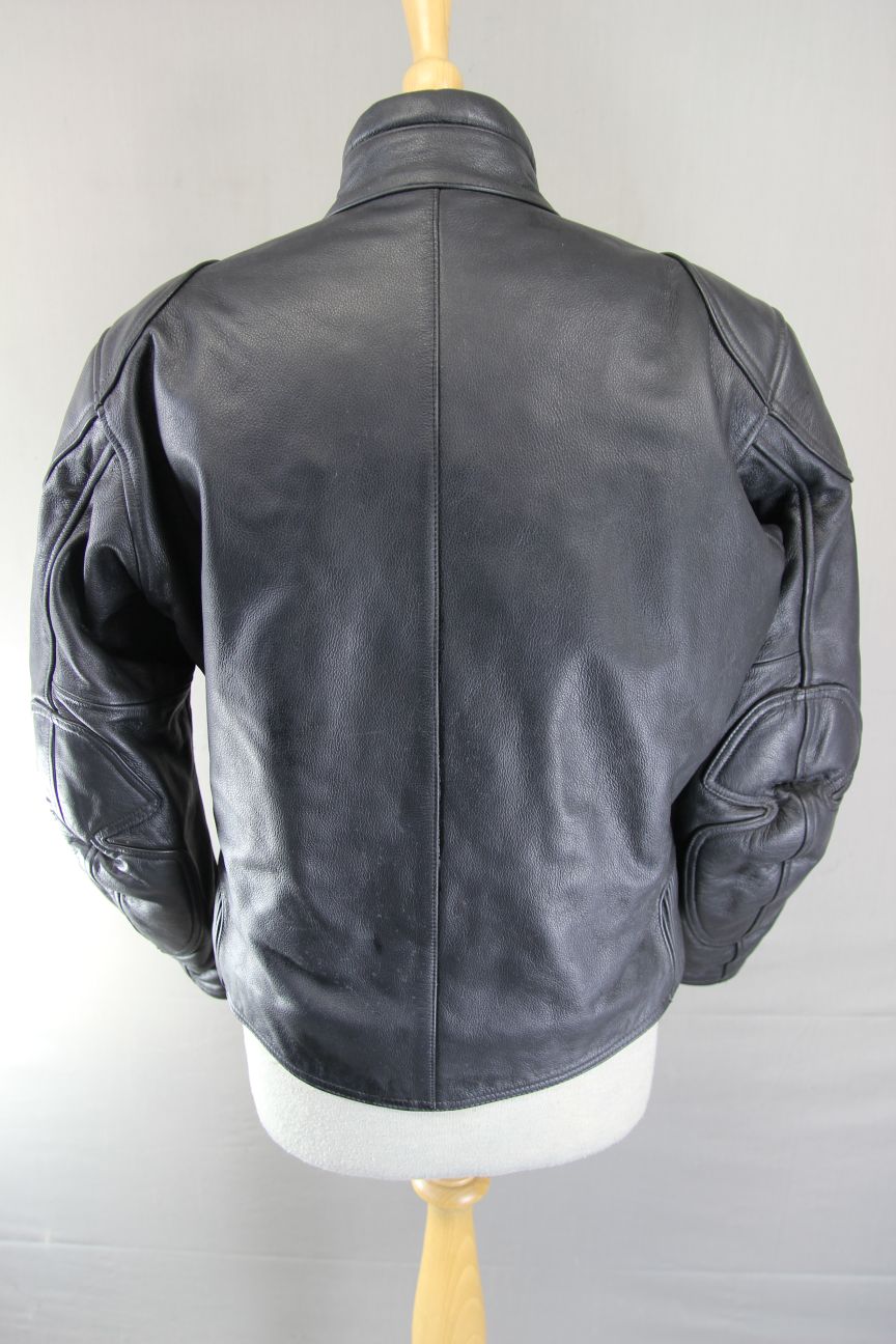 CLASSIC RIDER BLACK LEATHER BIKER JACKET SIZE 12