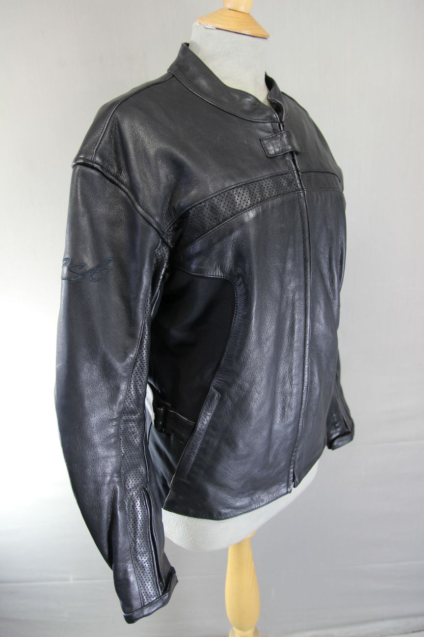 RST CUSTOMISED FEMME COLLECTION BLACK LEATHER BIKER JACKET: SIZE 18