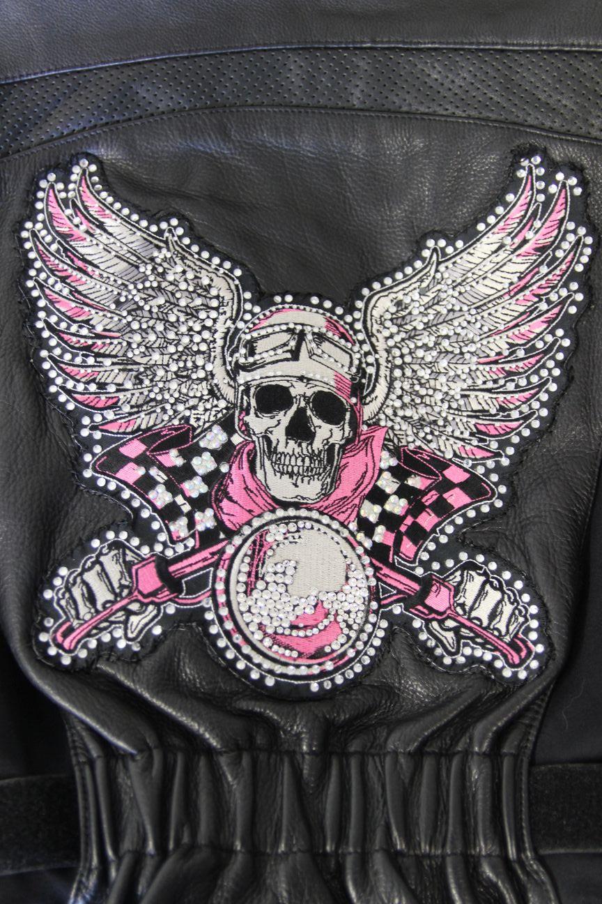 RST CUSTOMISED FEMME COLLECTION BLACK LEATHER BIKER JACKET: SIZE 18