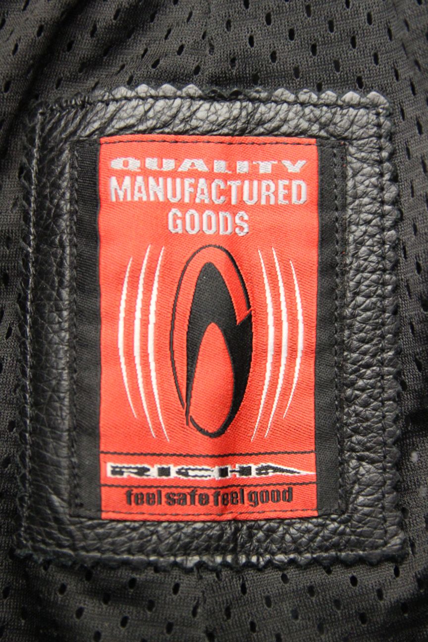 RICHA FREEDOM BLACK LEATHER BIKER TROUSERS SIZE 10: WAIST 28 IN/INSIDE LEG 32 IN