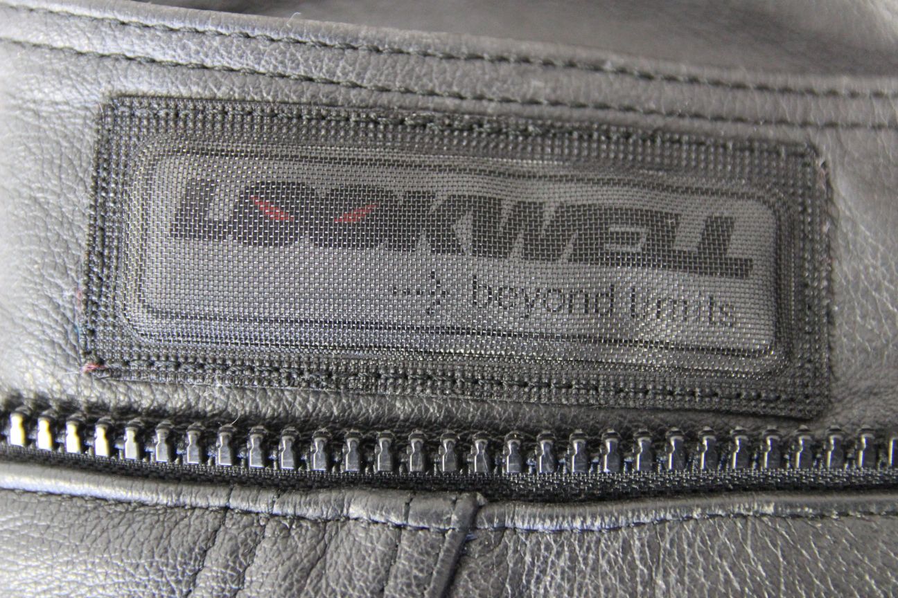 LOOKWELL BLACK LEATHER BIKER TROUSERS - SIZE 12: WAIST 28-30 IN/INSIDE LEG 29 IN
