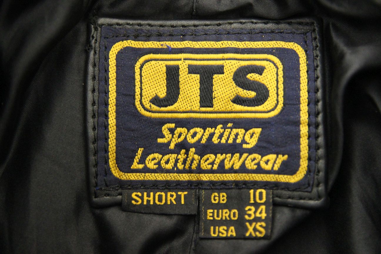 JTS CLASSIC BLACK LEATHER BIKER TROUSERS: SIZE 10 - WAIST 26 INCH/LEG 27.5 INCH