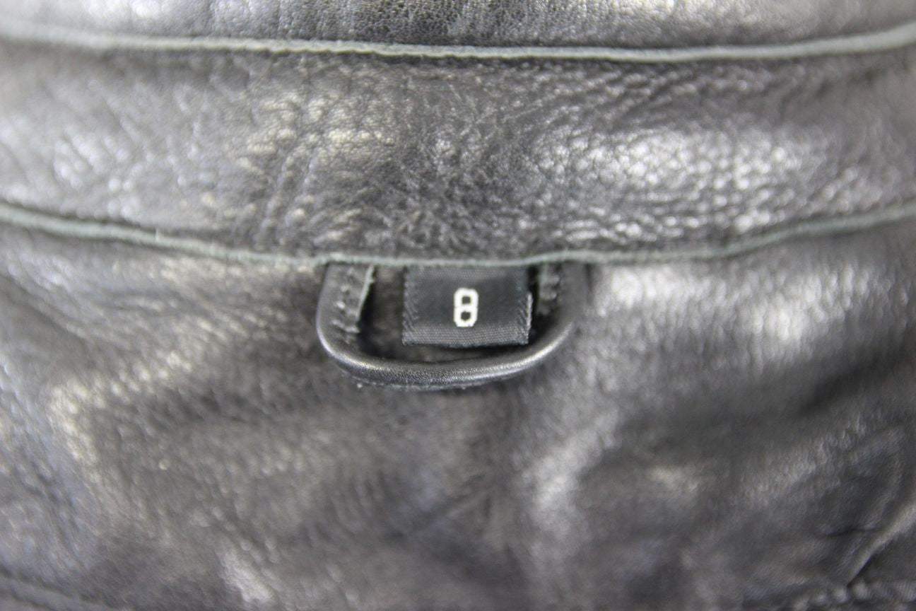 RICHA BLACK, BLUE & SILVER LEATHER BIKER JCKT + CE ARMOUR/THERMAL LINING: SIZE 8