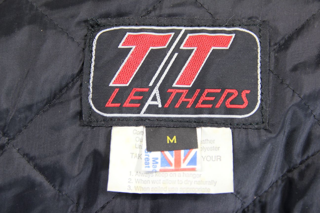 BRITISH MADE VINTAGE TT LEATHERS CLASSIC BLACK BIKER JACKET 36-38 INCH/SMALL