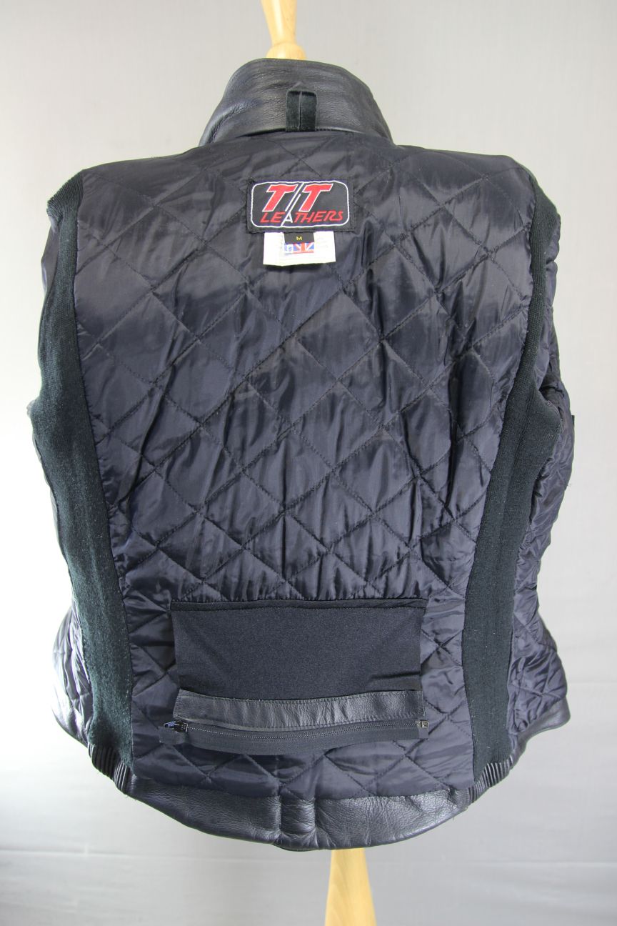 BRITISH MADE VINTAGE TT LEATHERS CLASSIC BLACK BIKER JACKET 36-38 INCH/SMALL