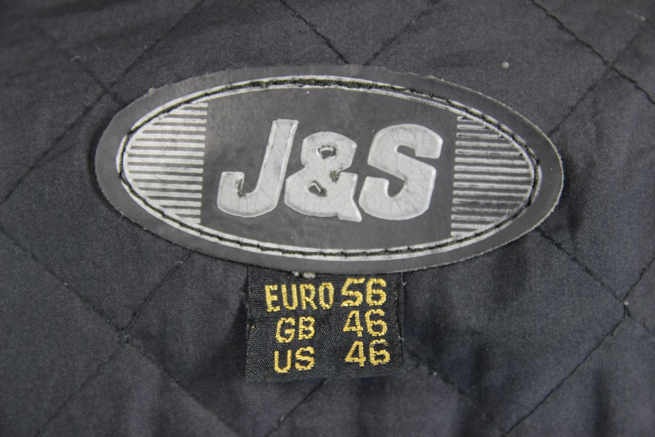 J&S CLASSIC BLACK LEATHER BIKER JACKET 44-46 INCH CHEST